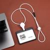 Double-Sided Transparent ID Card and Badge Holder with Round Silicone Lanyard