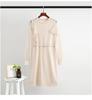 Elegant Loose Knit Dress with Ruffles - Women's Plus Size Long Sleeve Fragrance Style