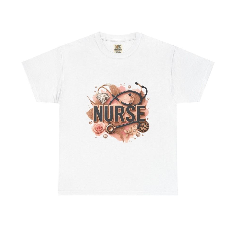 

Nurse Cotton Tee, Gift for Nurses, Medical Tee, Healthcare Worker, Floral Design L