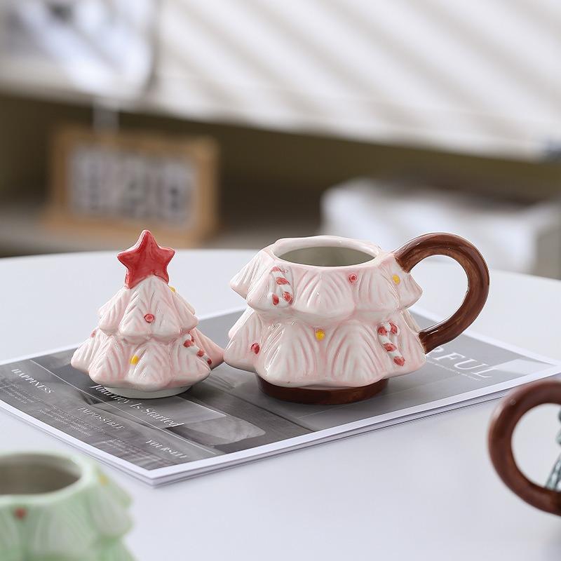 Ceramic Christmas Tree Mug, Children's Creative Small Gift for Girls To Give Valentine's Day Gift Cute and Small Designed Object