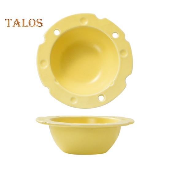 Cheese Shape Ceramic Bowl Food Grade Large Capacity Heat Resistant Multi-functional Rice Meal Salad Soup Porridge Snack Dessert Serving Bowl