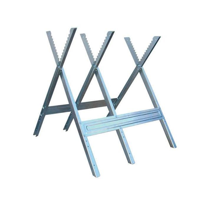 Chèvre à scie pliable métal 150 kg stable antidérapante 100x70x7 cm pliée