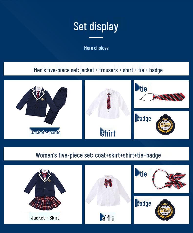 2022 Autumn/Winter British Style School Uniform Set for Primary & Middle School, Kindergarten Academy Wear