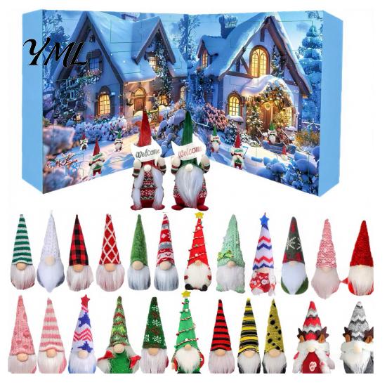 Holiday Party Favors 2026 Christmas Gnome Advent Calendar, 24 Day Countdown Box Set with Faceless Themed Desktop Ornaments Plush Dolls, Xmas for Tree