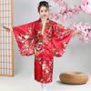 Printed Floral Kids Sakura Girl  Kimono Dress Kids Japanese Style Yukata Bathrobe  Fireworks
