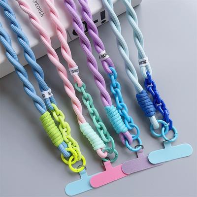 Cute Solid Color Phone Lanyard Outdoor Universal Crossbody Shoulder Neck Cord Long Cellphone Hanging Rope Anti Loss Mobilephone Hanging Chain
