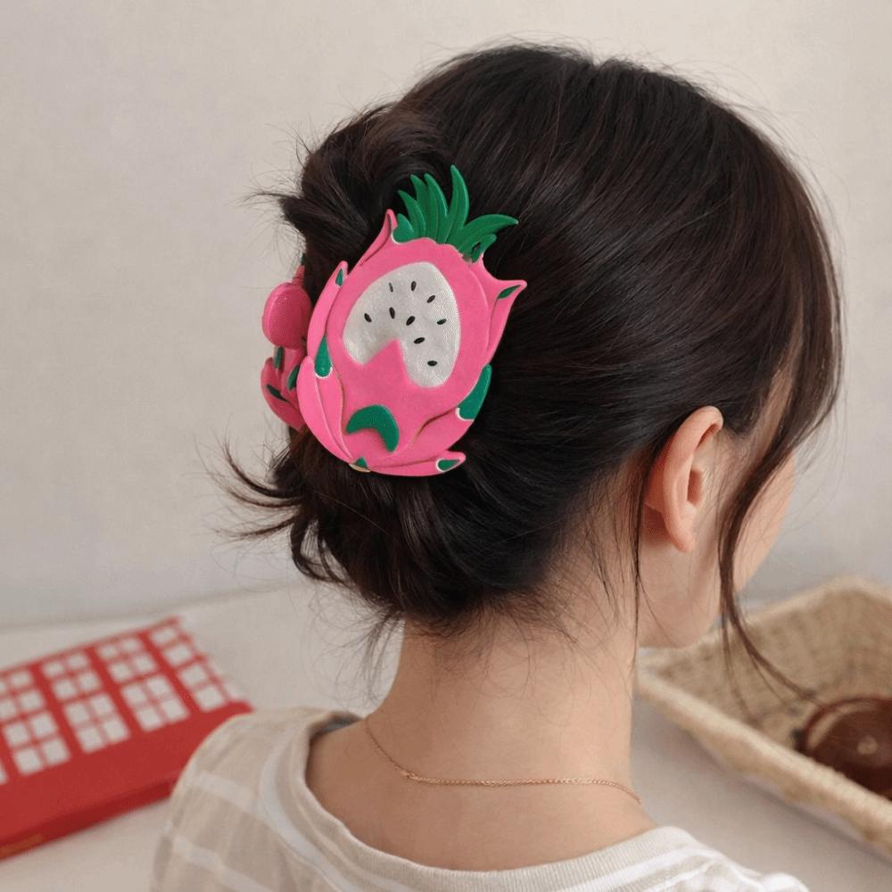 Sweet Vegetable Hair Clip Cute Acetic Acid Claw Clip Creative Fruit Shark Clip Daily