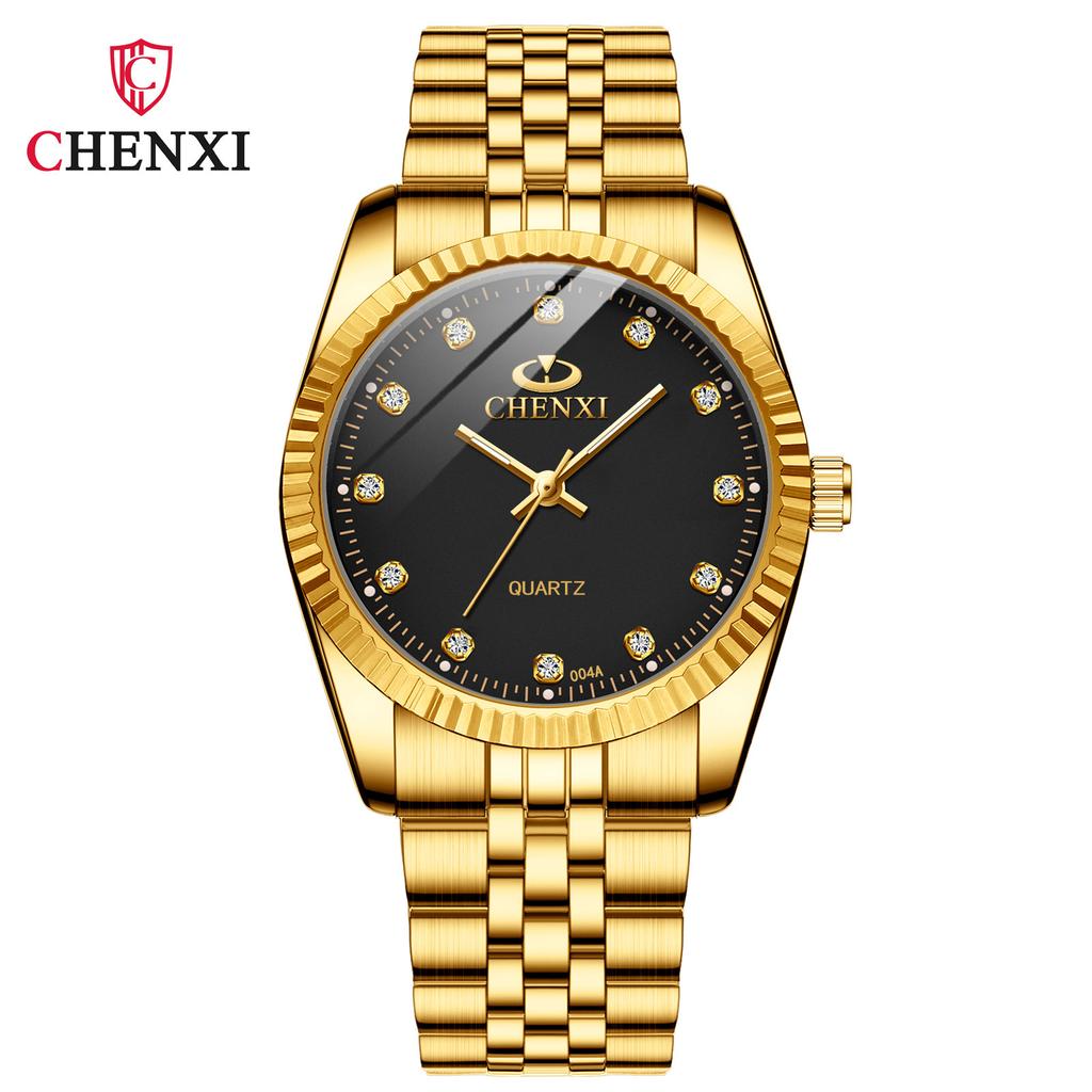Men'S Women'S Watch Waterproof Alloy Watch Luminous Watch Women'S Men'S Gold Couple Watch