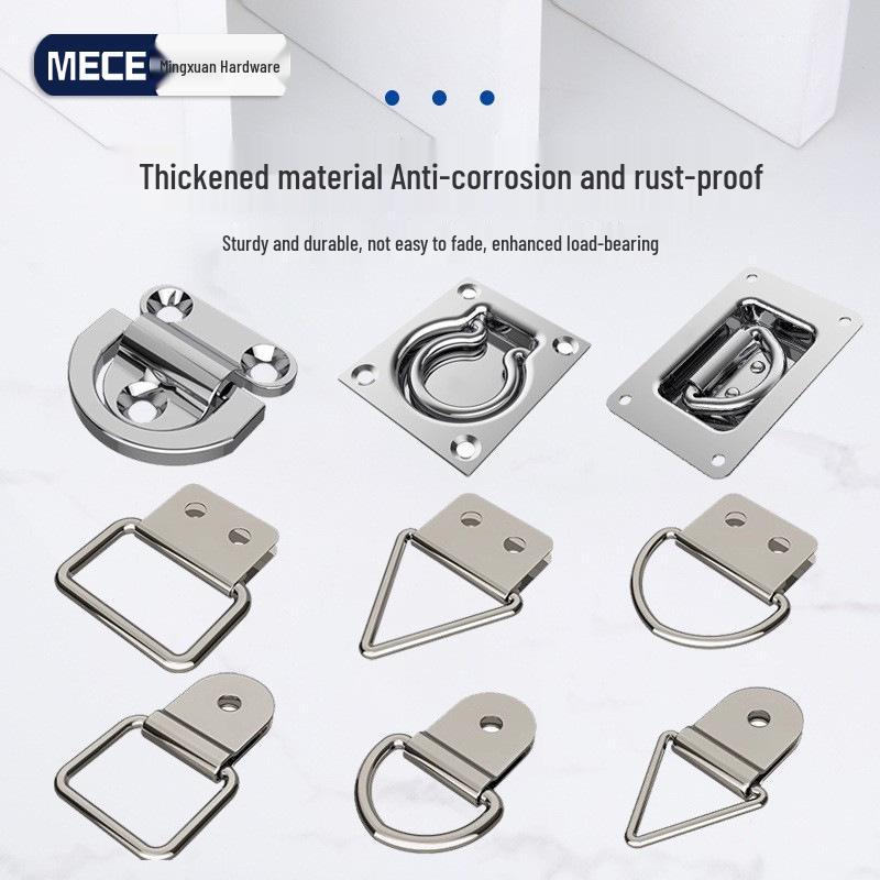 Heavy Duty D-Ring Truck Bed Tie-Down Hook with Triangle Latch