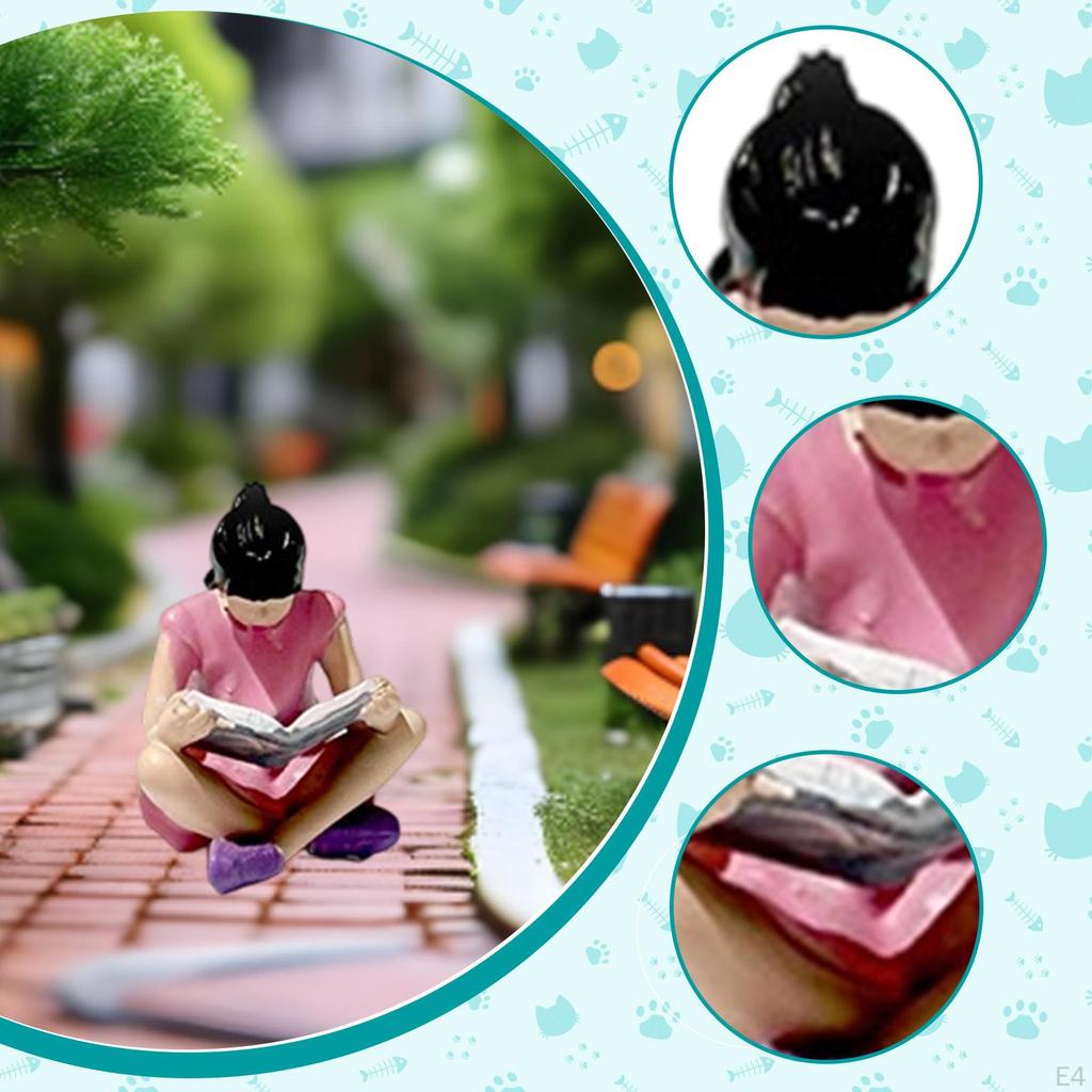 1/64 People Figure Mini Architectural Figurine Resin Role Play Tiny Model for Train Station