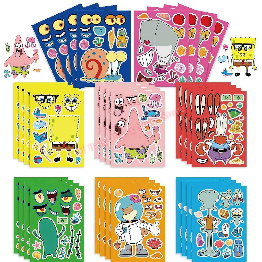 Cartoon Spongebobed Birthday Party Favors Bracelets Keychains Carnival Prizes Pinata Goody Bag Fillers Party Gift Birthday Decor