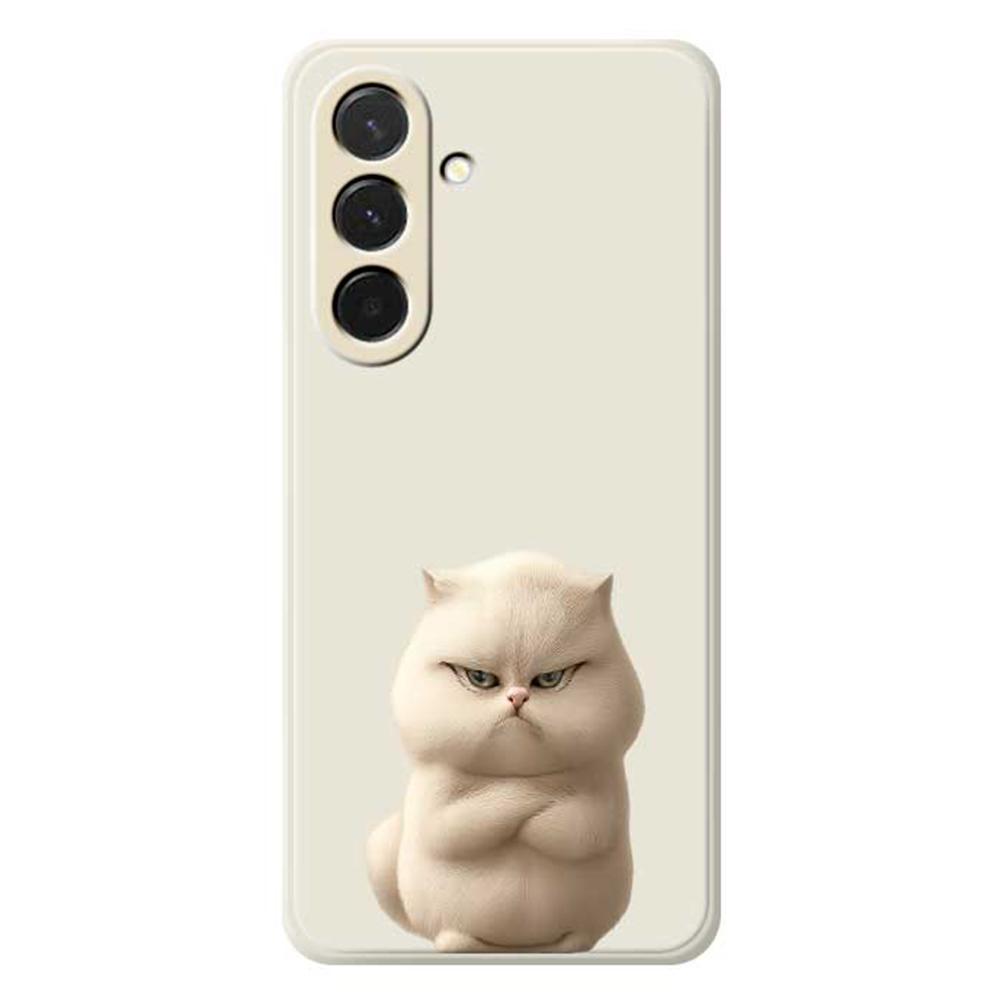 For Samsung Galaxy A36 5G Case Angry Cat Pattern Printing Straight Edge TPU Phone Back Cover