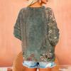 Women's T Shirt Flannel Print Tunic Long Sleeve Party  Round Neck  Tops