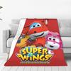 Soft Warm BlanketsBoy Girl Decorative Super Wings Cartoon Bedding Throws Flannel Bedspread For Couch Chair Funny Sofa Bed Cover