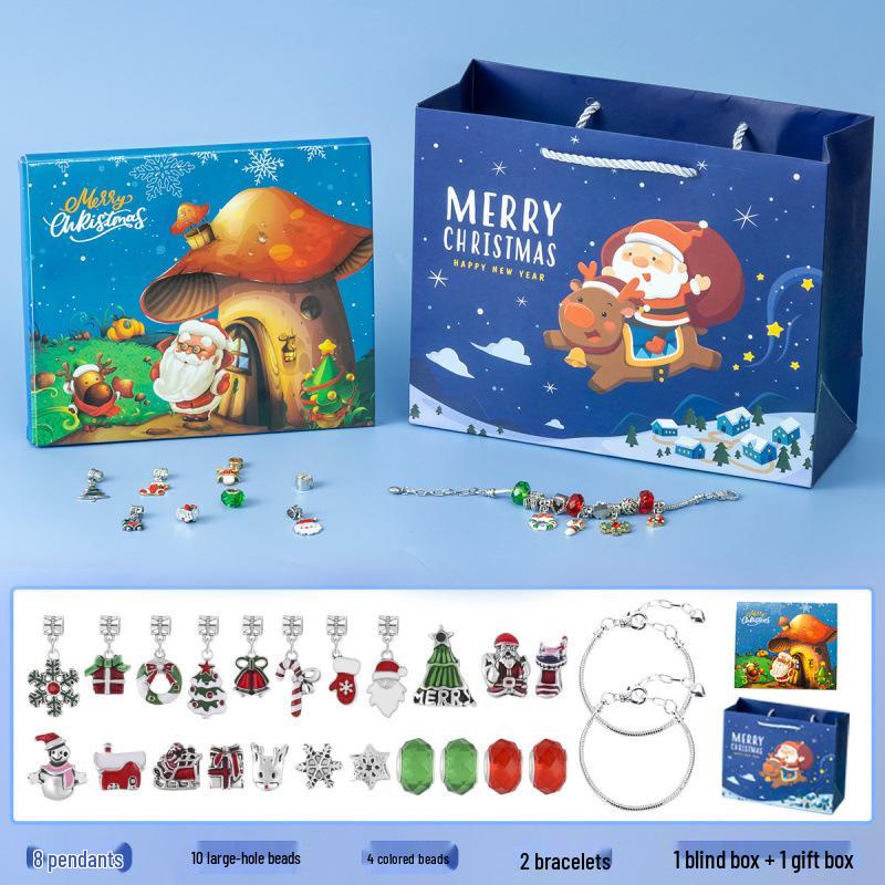 Christmas Jewelry Advent Calendar: Stud Earrings & Necklace In Surprise Gift Box