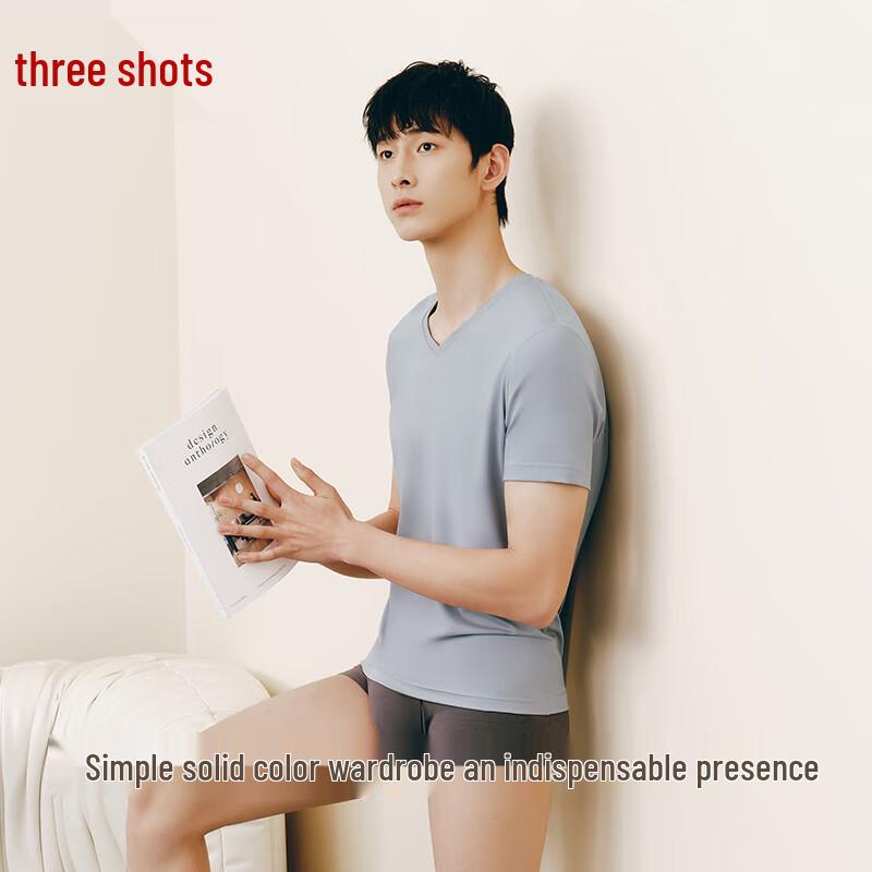 Threegun Men's Artisan Series V-Neck Cotton Undershirt