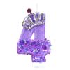New 0-9 Number Birthday Candles Original Purple Sequined Crown Birthday Cake Digital Party Candle Decoration