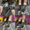 Socks Trendy Socks Niche Heel Color Block Letter High-End Towel Bottom Socks