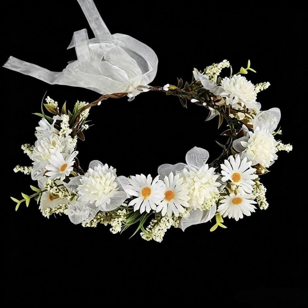 Simulated Flower Flower Crown Boho Style Bridal Wreaths Elegant Floral Headband Seaside Vacation