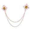 Elegant Tassel Rhinestone Cross Collar Pin For Shirts Fashionable Enthusiasts Suit Shirt Collar Brooch Trendy Jewelry