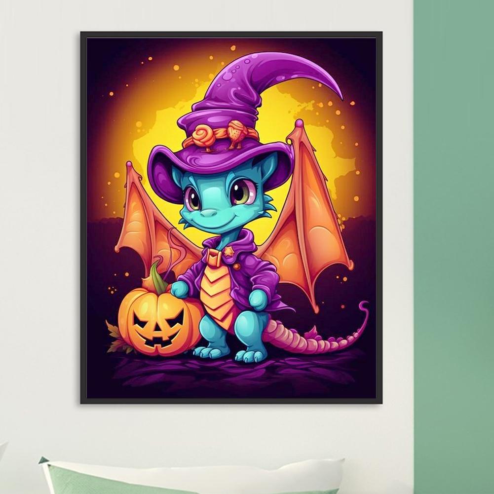 5D DIY Vollrundbohrer Diamantmalerei Halloween Geflügelter Drache Set Heimdekoration