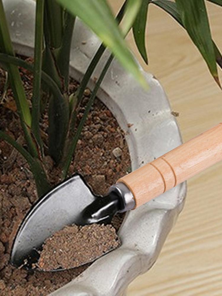 3Pcs Shovel Rake Spade Set Small Rake Shovel Spade Wooden Handle Garden Tool Sets Hand Planting Tools for Indoor Gardening