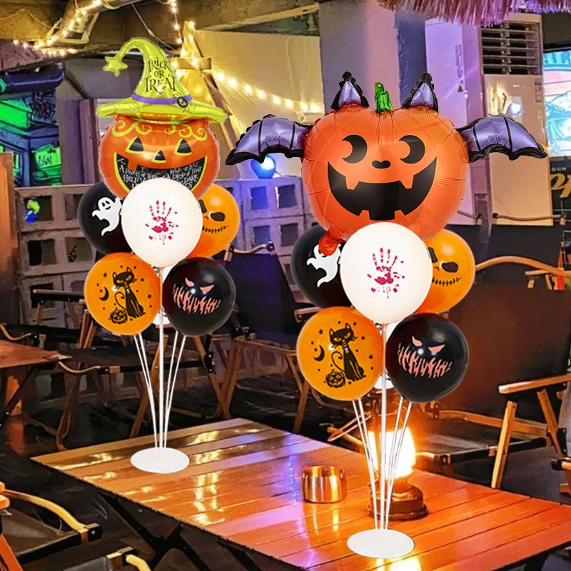 Halloween Pumpkin Atmosphere Balloons for Tables, Bars, Kindergartens, and Shopping Mall Displays