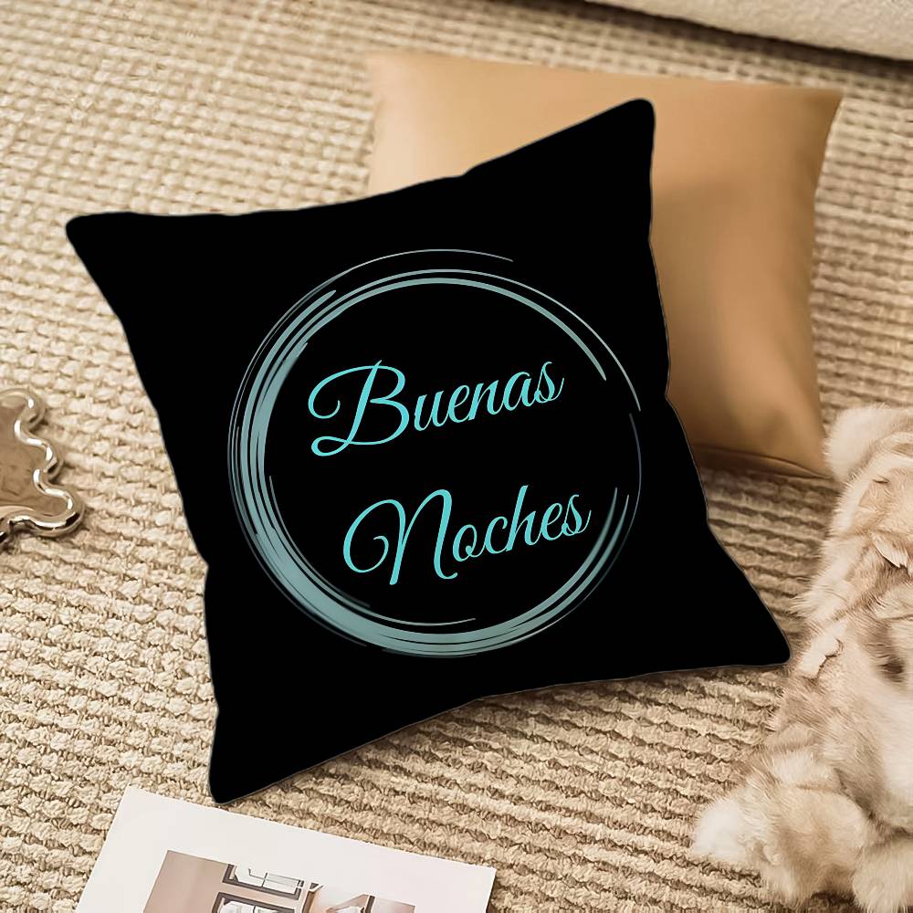 Buenas Noches Q-quevedo-MT Singer Pillow Case Comfort Sofa Bed Silky Elegant Invisible Zipper Decorative Cushion Cover