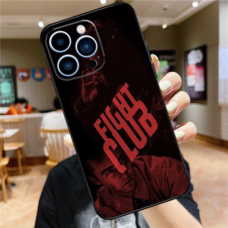

Fight Club Movie Poster Phone Case For iPhone 11 12 13 14 16 15 Pro Max Mini XS X XR 7 8 Plus Soft Cover Shell iPhone XR