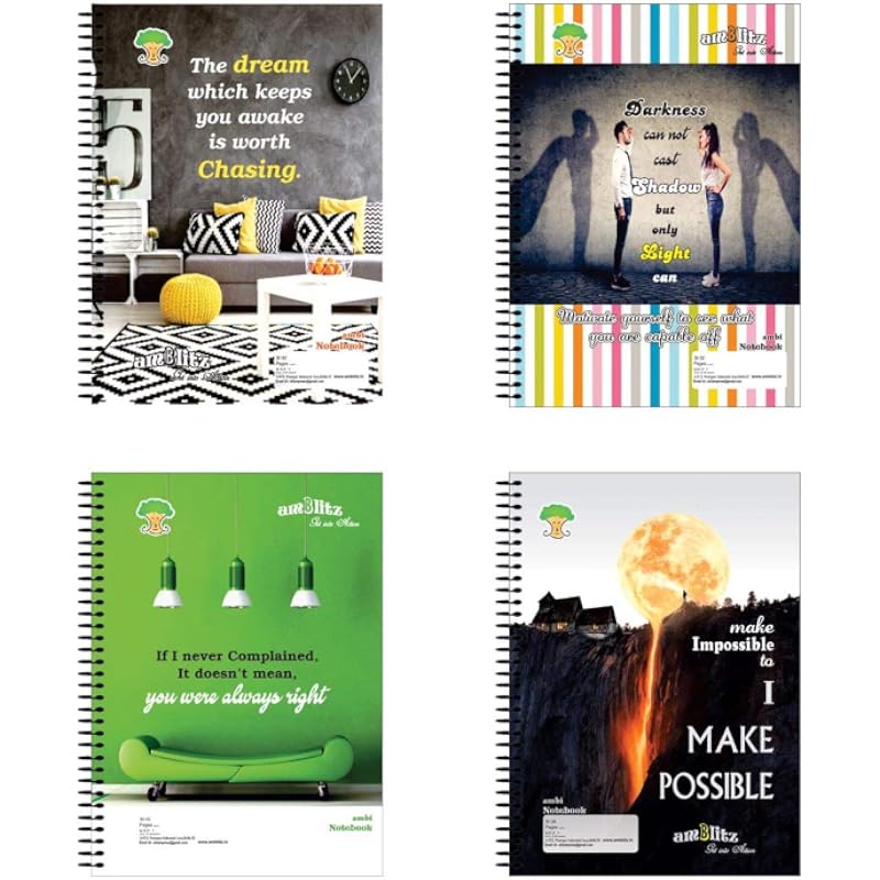 amblitz Spiral Notebook - A4-500 pages - Unruled