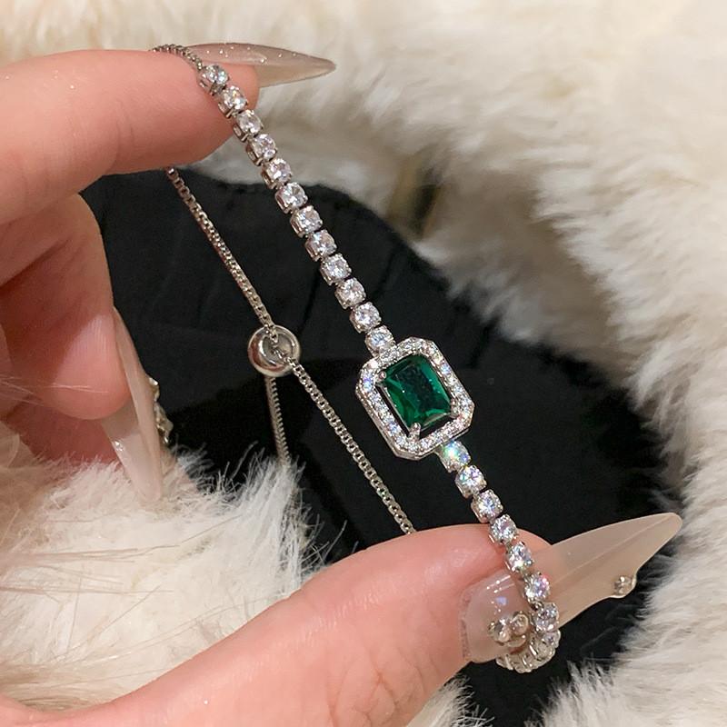 Geometric Zircon Square Adjustable Bracelet For Womens Fashion And Giftgiving