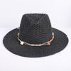 Popolare Cappello di Paglia Classico Western da Cowboy Estivo Vuoto con Ampia Tesa Cappello da Sole Cappello di Paglia Intrecciato a Mano