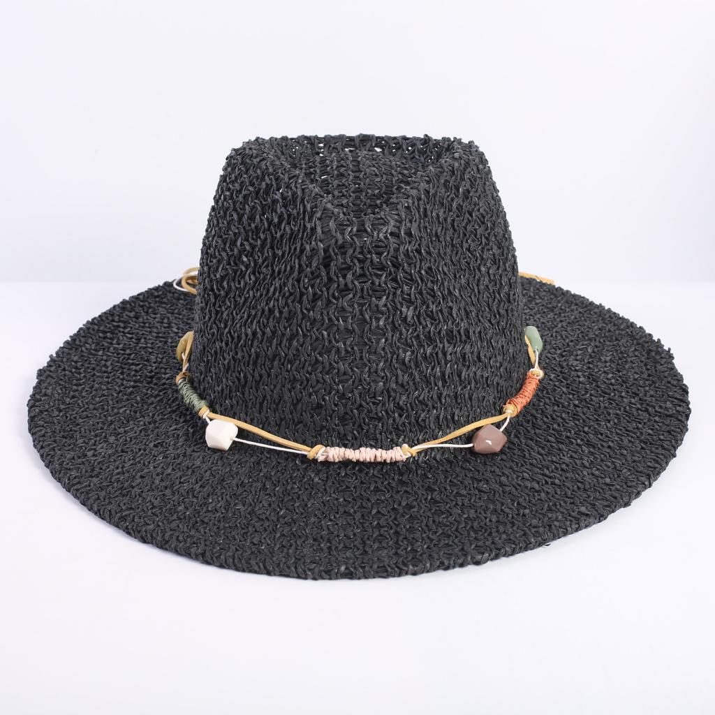 Popolare Cappello di Paglia Classico Western da Cowboy Estivo Vuoto con Ampia Tesa Cappello da Sole Cappello di Paglia Intrecciato a Mano