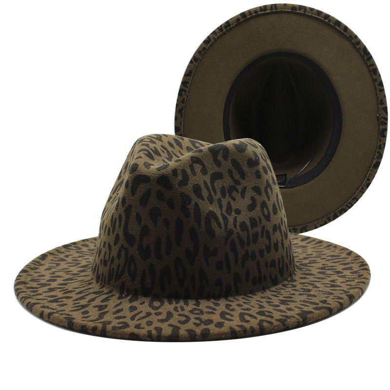 Vânzare Fierbinte Pălărie Fedora Neagră pentru Doamne Pălărie Leopard Pălărie Jazz pentru Bărbați Pălărie Înaltă de Primăvară Pălărie Jucător Pălărie cu Margini Mari