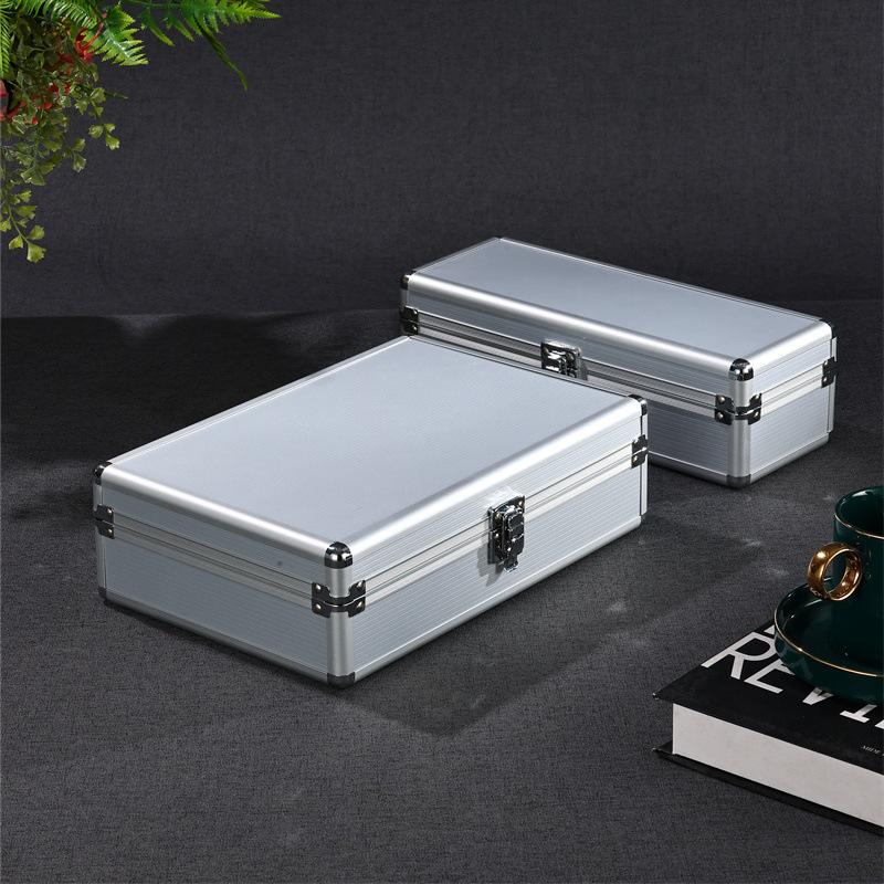 Aufbewahrungsbox für Uhren aus Aluminiumlegierung mit beweglichen Trennwänden - Schwarze Vitrine