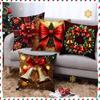 Christmas Pillowcase Holiday Bell Bow Element Decoration Sofa Atmosphere Decorative Linen Pillow