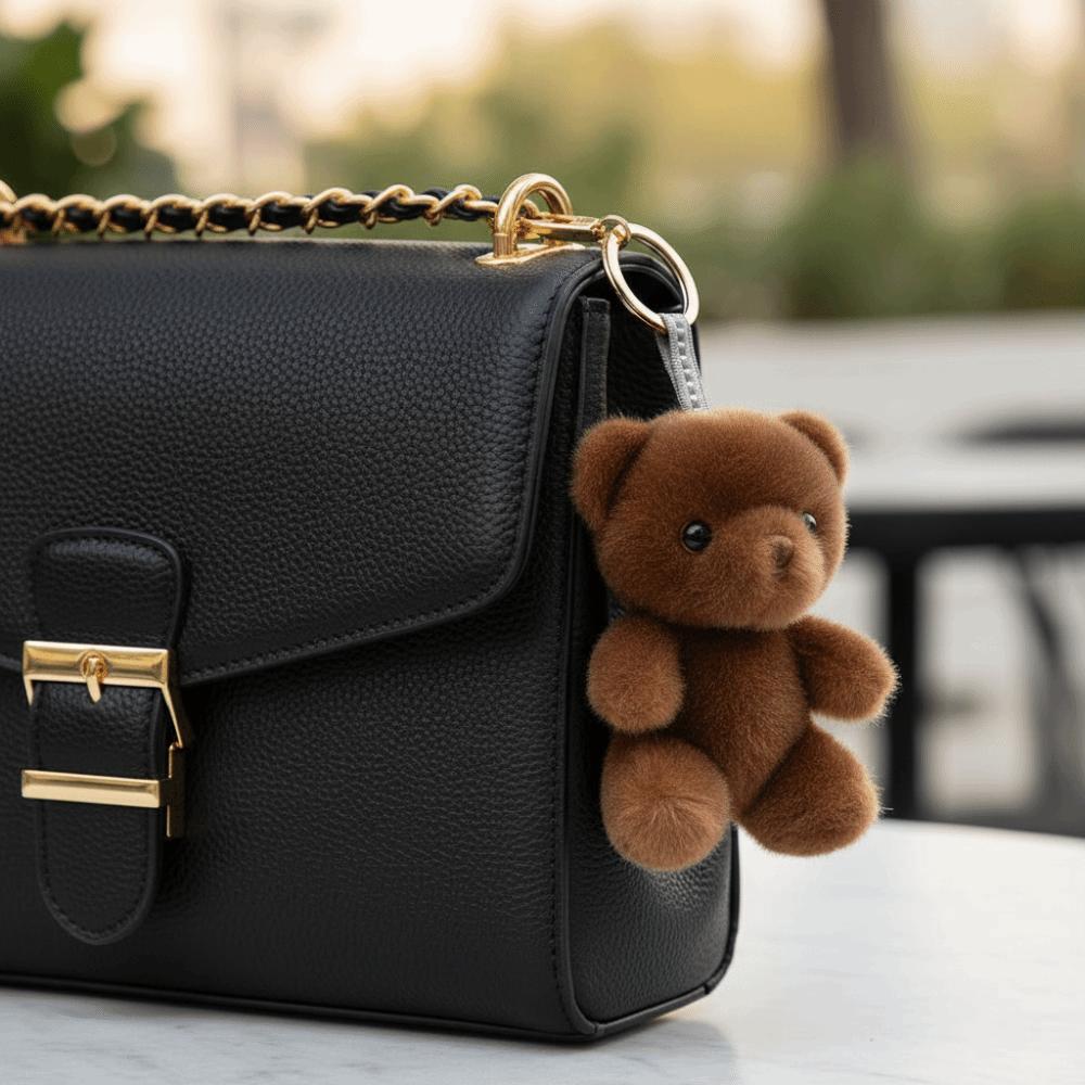 Stuffed Animal Bear Plush Ornaments Lifelike Bear Plush Toy  Bag Decoration
