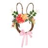 30x50cm Easter Wreath with Rabbit Artificial Dahlia Vine Ring & Bow Door Decor