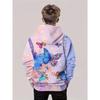 3D Digital Printing Dream Pink Purple Tone, Flower Wings Butterfly Pattern Hoodie Fashion Trend Casual Children's Clothing