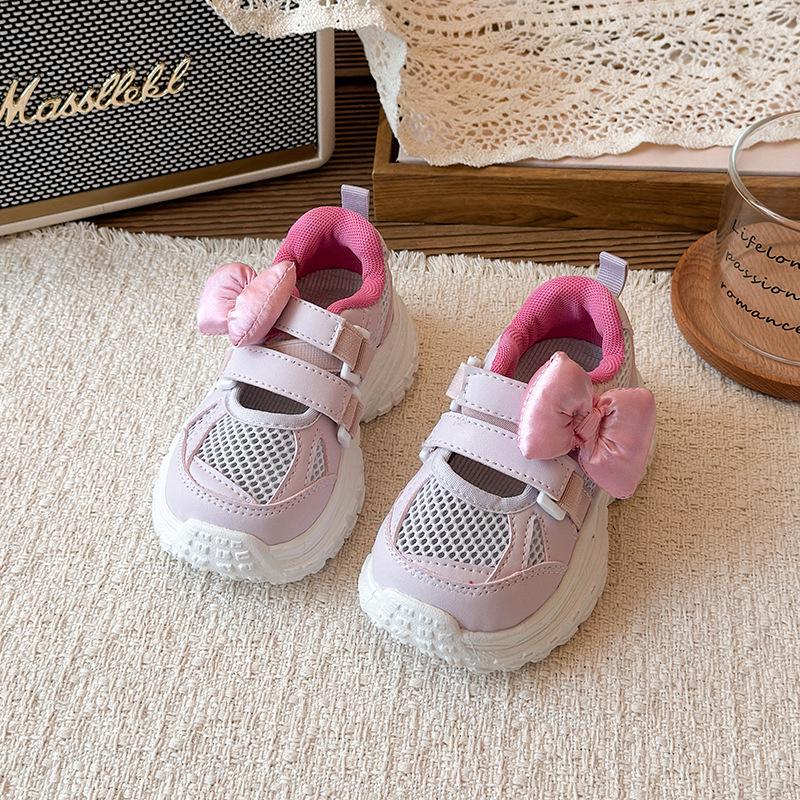 Girls  2026 Spring/Summer Mesh Sandals - Breathable, Lightweight Soft Sole Sports Shoes 26