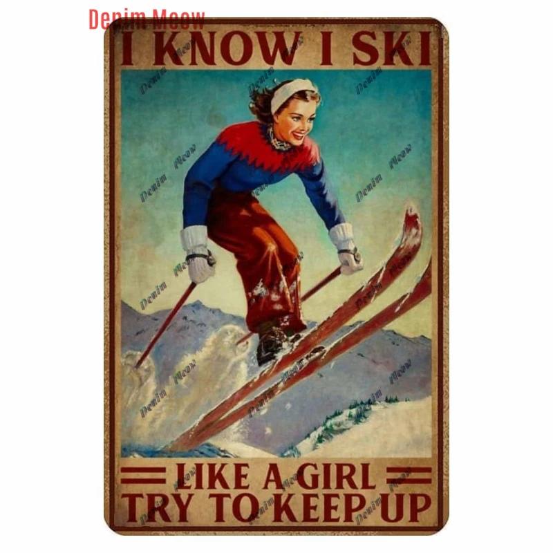 Vintage Ski Patrol Metal Poster, Retro Apres Skiing Tin Sign, Outdoor Winter Sports, Ski Team Printing Decoration, Plates, WY262