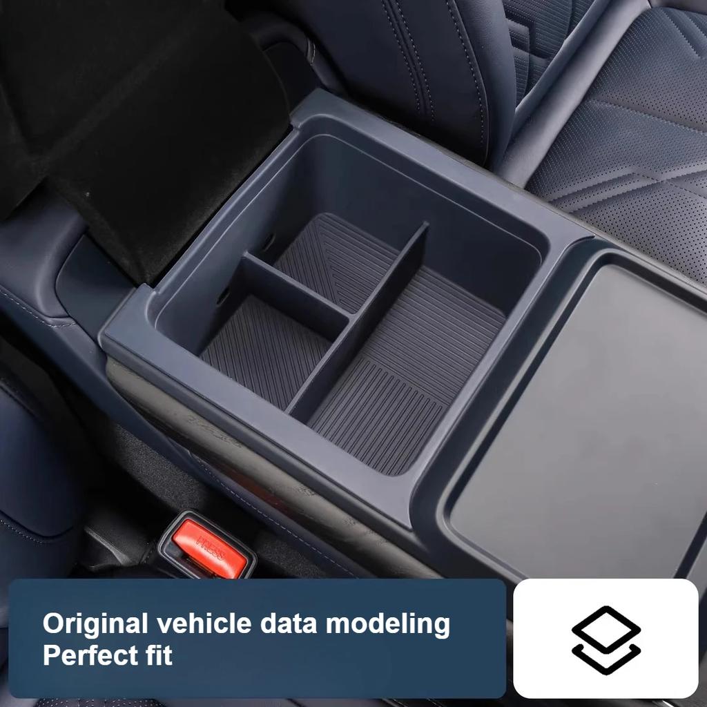For Zeekr 9X 2025 2026 Car Armrest Storage Box Silicone Waterproof Center Console Organizer Interior Tidying Accessories