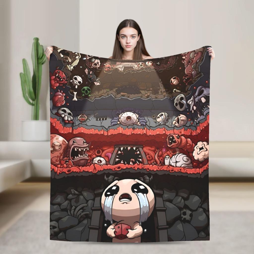 Funda de Manta de Dibujos Animados The Binding of Isaac Manta de Felpa para Lanzar Ultra-Suave para Coche Colcha