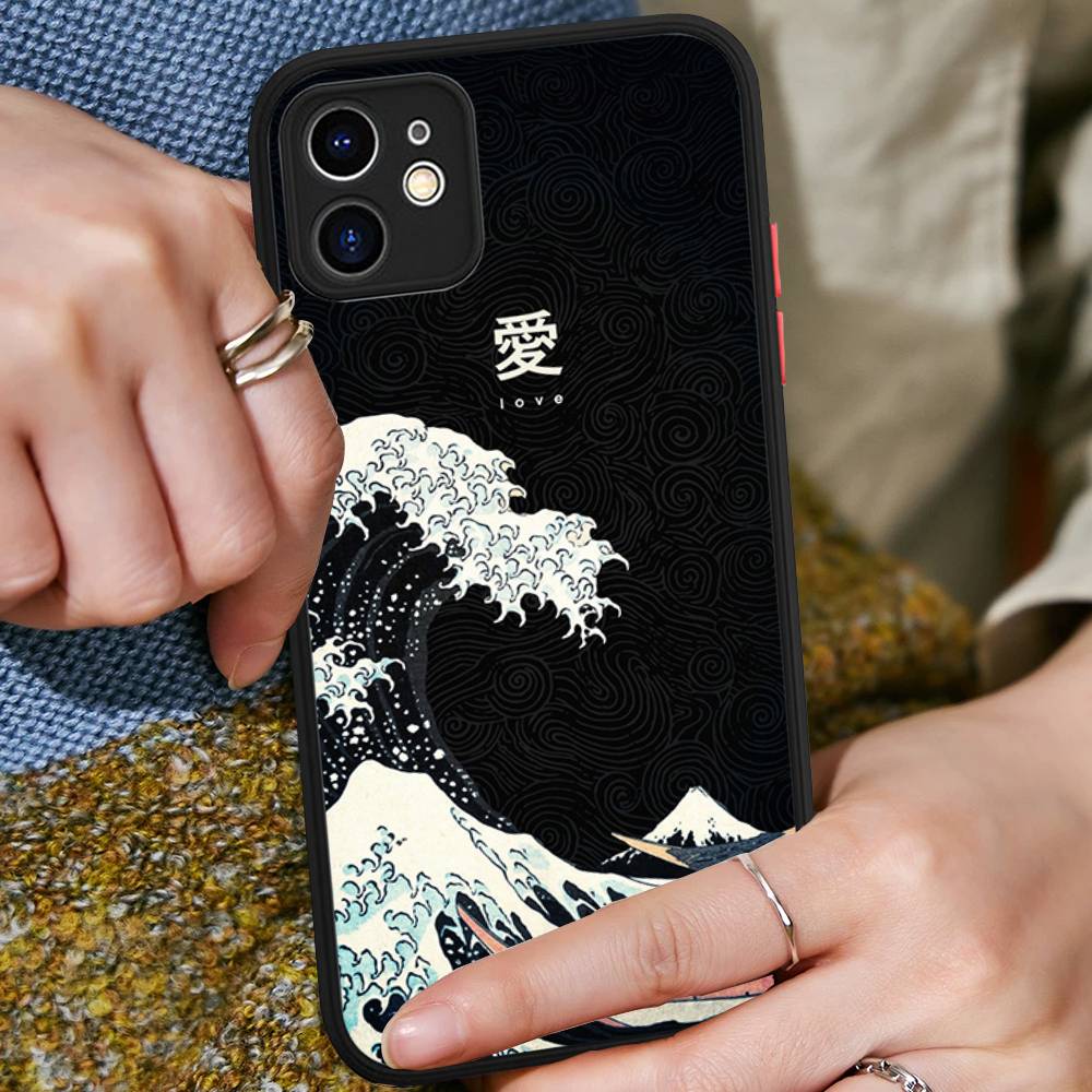 

The Great Wave Off Kanagawa Art For IPhone Air 16 15 14 Plus 13 12 11 Pro Max Matte Cover Jelly Shockproof Phone Case iphone 13