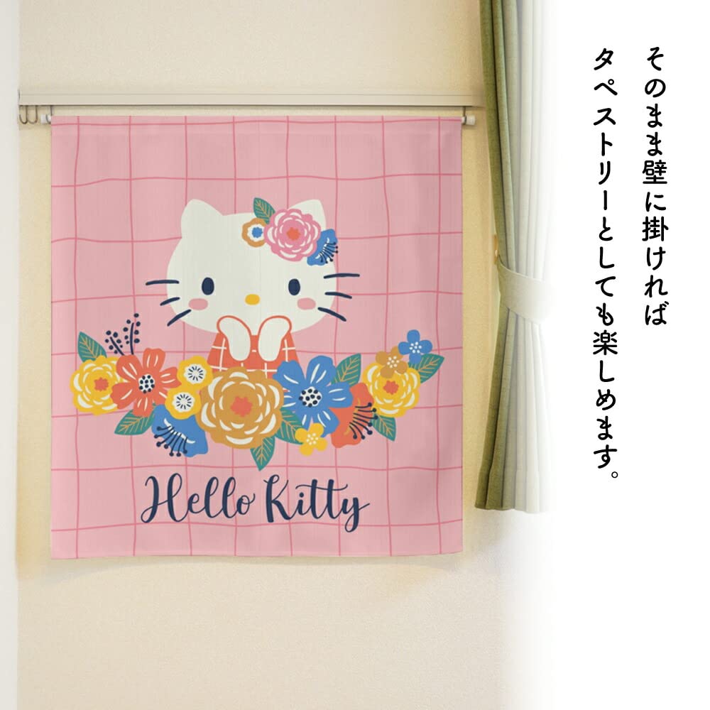 Noren Kobo Hello Kitty Interior Goods Sundries Tapestry Poster Width 85 x Length 90cm Sanrio Characters Nordic Flower 97524