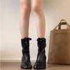 Fashion Women Split Toe Tabi Boots Chelsea Boots Split Toe Women Pumps Horseshoe Shoes Women's Chunky High Heel Short Boots