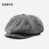 Yangguan/ZLEEVO Unisex Autumn/Winter Newsboy Cap - British Retro Style, Octagonal Design, Painter's Large Head Fit.
