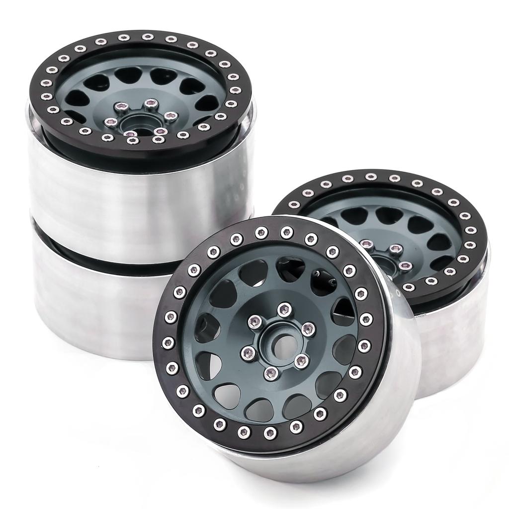 Aluminiumlegering Hjul Fälg Beadlock Röd Hjul Fälgar Nav 4st 2.2tum 65*36mm Ersättning för Trax4 Trax6 Axial Scx10 Rr10 Fjärrkontrollbil