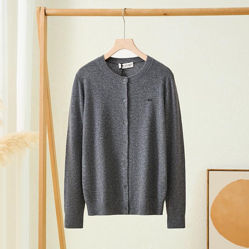 Осенний шерстяной кардиган-свитер Miu-Style с круглым вырезом - Женский с длинным рукавом Size 42 6940₽