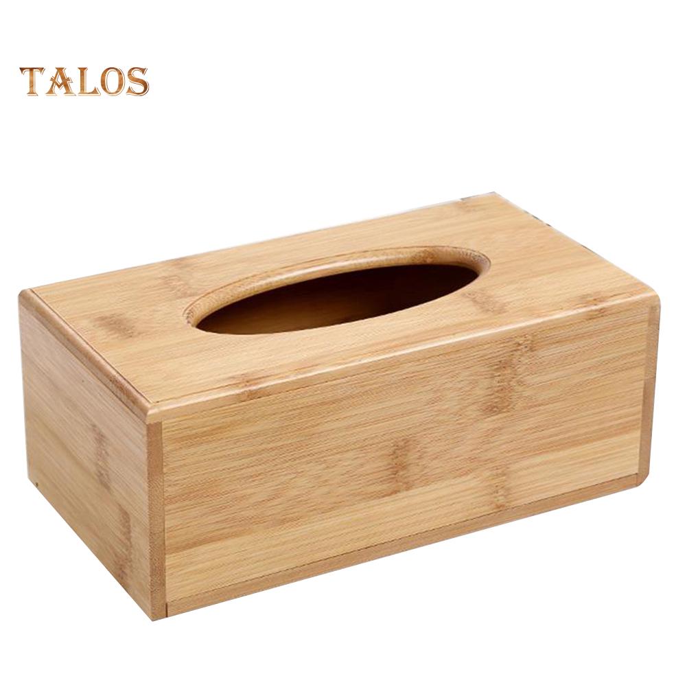 FLH Wooden Cubic Rectangular Tissue Storage Box Paper Case Home Hotel Napkin Holder